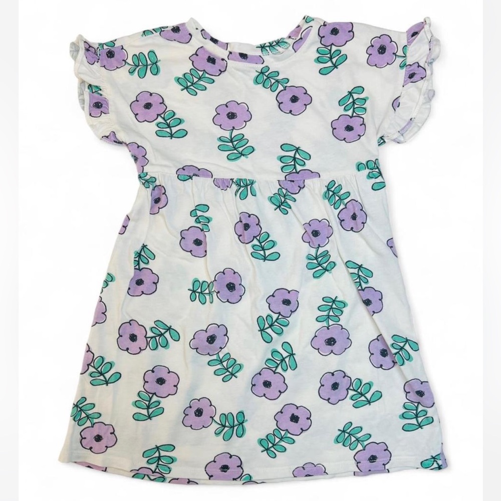 Old Navy Purple Flutter Sleeve Floral Sundress